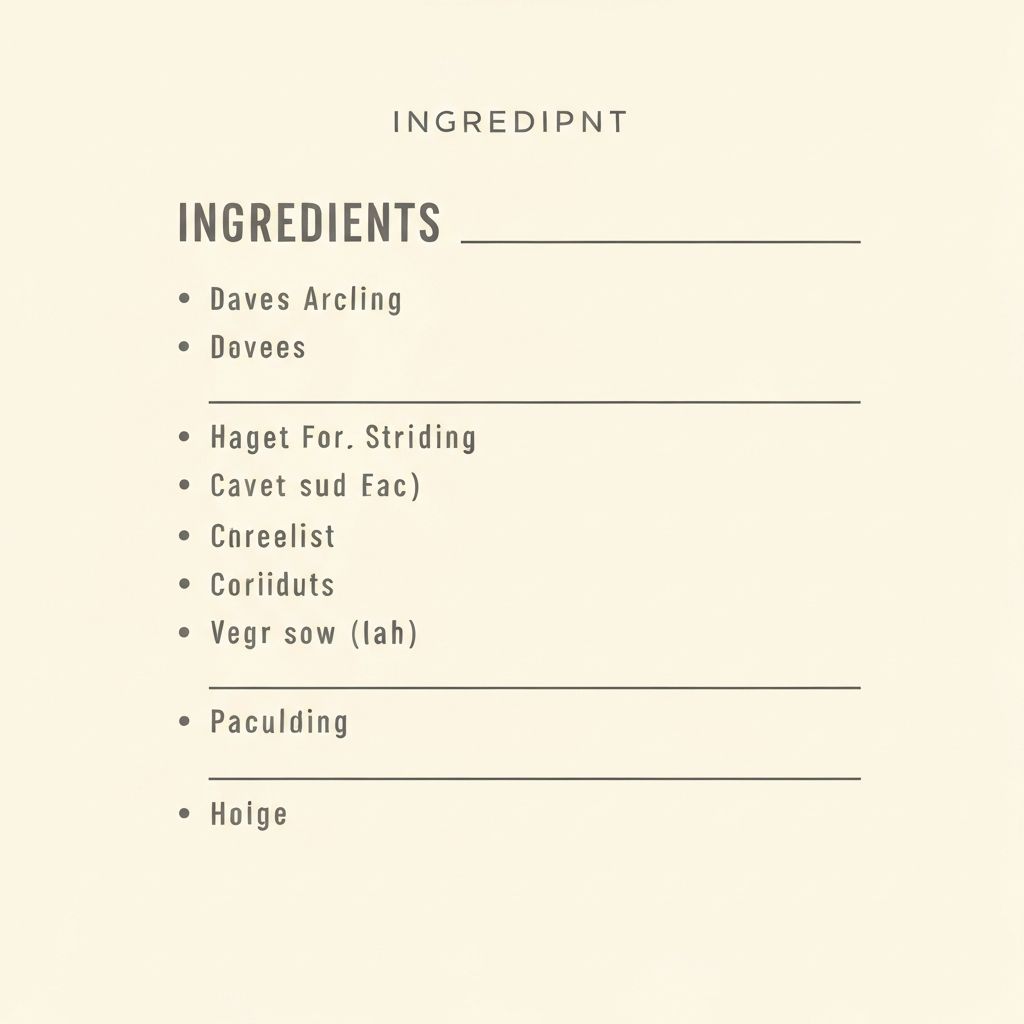 Пример на списък със съставки